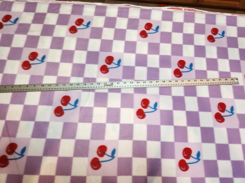 Joann Blizzard Fleece New Nostalgic Nod Cherry Check 79" Long 59" Wide